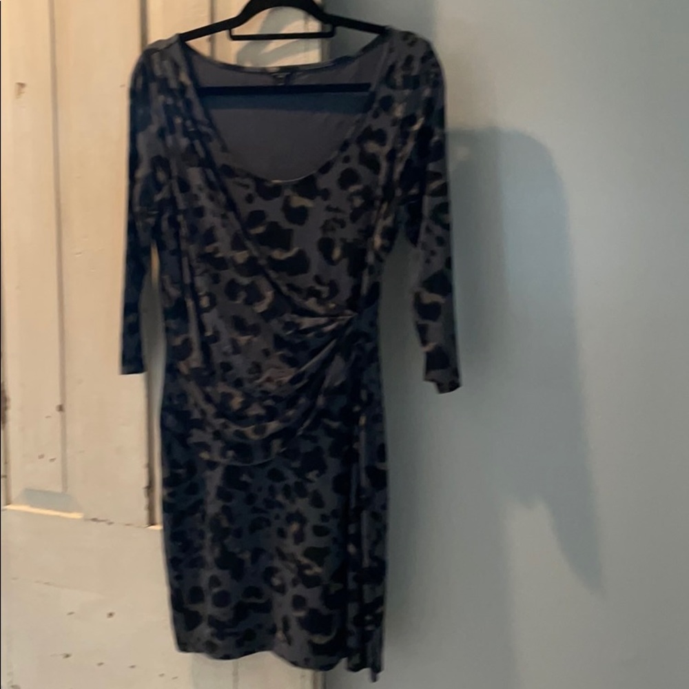 Ann Taylor leopard pattern long sleeve dress LP